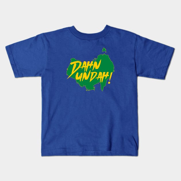 Dahn Undah Kids T-Shirt by LordNeckbeard